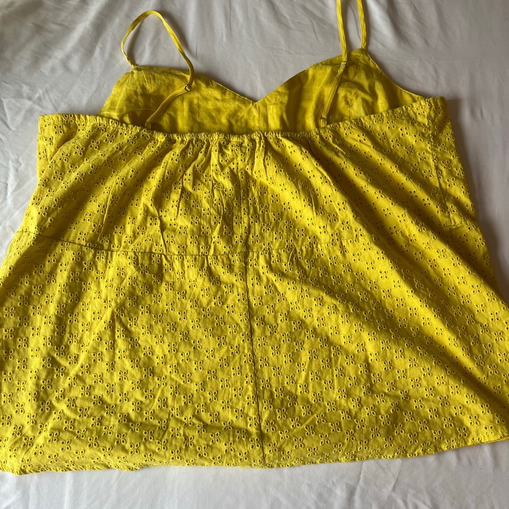 NWT Lane Bryant Yellow Spaghetti Straps Eyelet Fabric Camille Top Size 24‎ - Picture 6 of 6